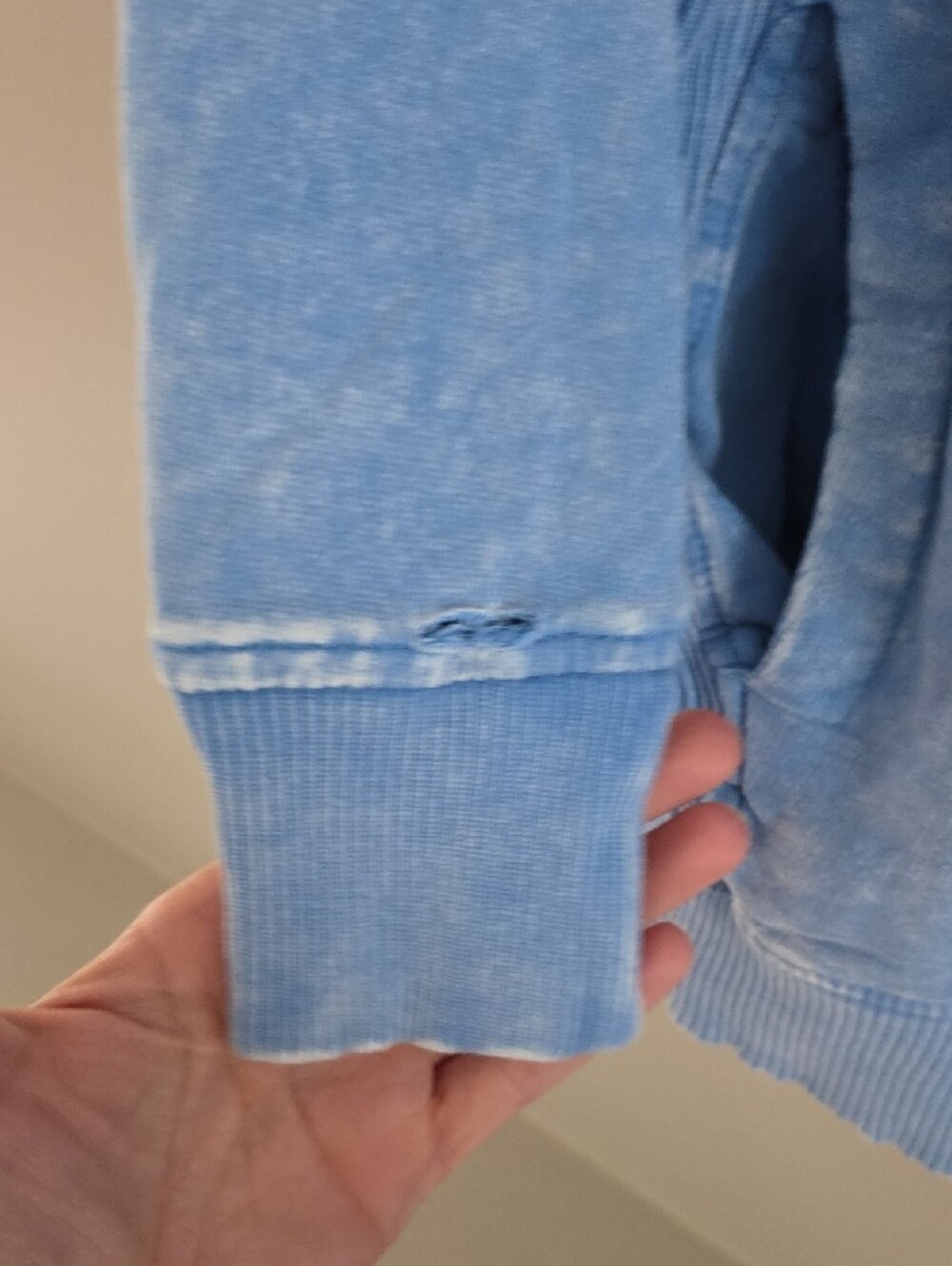 Zenana Outfitters Washed Light Blue Crewneck Sweater - Picture 3 of 5